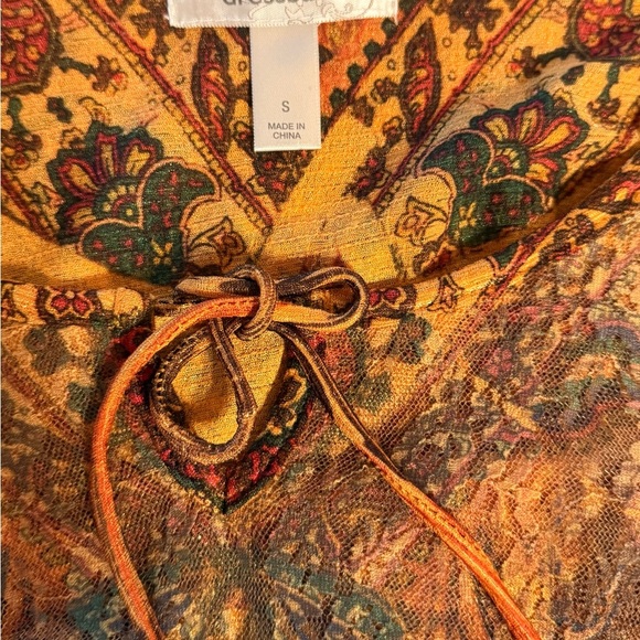 Dressbarn Boho Peasant Size Small Bell Sleeves Women’s Blouse Southwestern Print - Picture 5 of 16